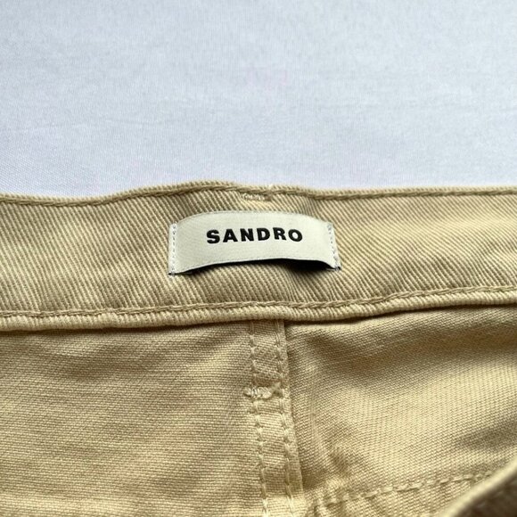 NWT SANDRO BEIGE STRAIGHT LEG JEANS - 32 - Picture 5 of 13